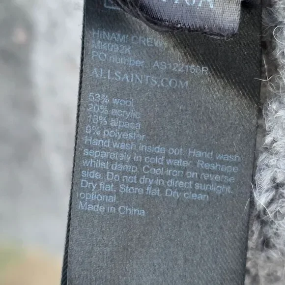 All saints oversized nubby textured gray sweater - Picture 3 of 7